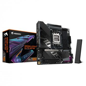 GIGABYTE B850M AORUS ELITE WIFI6E Carte mère - Processeurs AMD Ryzen série 9000, VRM numérique 12+2+2 phases, jusqu'à 8200 MHz