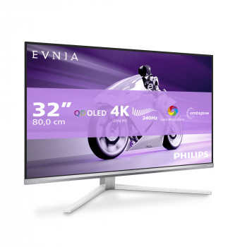 Philips Evnia 8000 32M2N8900 00 écran plat de PC 80 cm (31.5") 3840 x 2160 pixels 4K Ultra HD QD-OLED Blanc