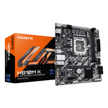 GIGABYTE H810M K Carte Mère – Processeurs Intel Core Ultra (Série 2), VRM 3+1+2 phases, jusqu'à 6400 MHz DDR5, 1 x M.2 PCIe