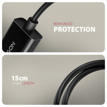 Axagon RVD-HI20N câble vidéo et adaptateur 0,15 m DisplayPort HDMI Noir