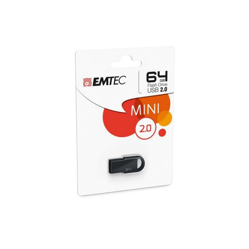 Emtec D250 Mini lecteur USB flash 64 Go USB Type-A 2.0 Noir