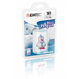 Emtec Miss Penguin lecteur USB flash 16 Go USB Type-A 2.0 Bleu, Violet, Blanc