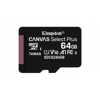 Kingston Technology Canvas Select Carte micSDXC Plus 100R A1 C10 de 64 Go + ADP