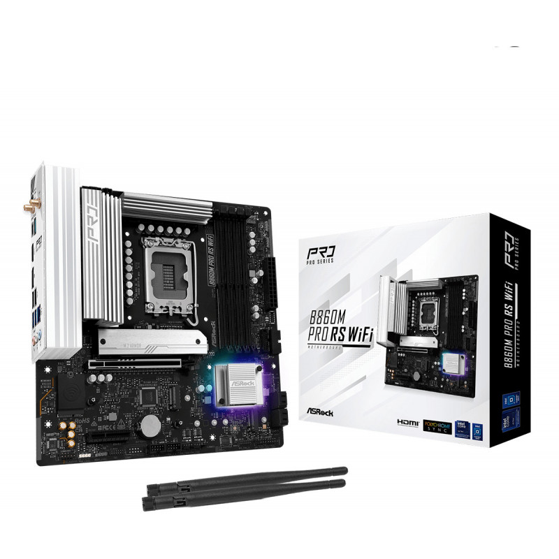 Asrock B860M Pro RS WiFi Intel B860 LGA 1851 (Socket V1) micro ATX