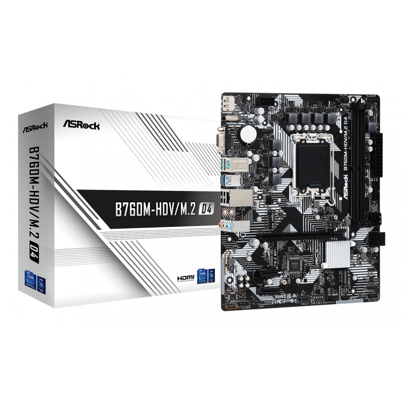 Asrock B760M-HDV M.2 D4 Intel B760 LGA 1700 micro ATX
