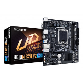 GIGABYTE H610M S2H V2 Carte mère - Prend en charge les processeurs Intel Core 14e génération, VRM numérique hybride 4+1+1