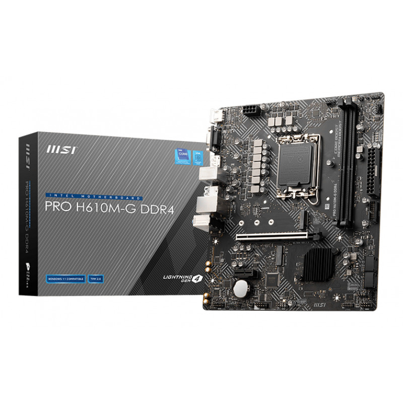 MSI PRO H610M-G DDR4 carte mère Intel H610 LGA 1700 micro ATX
