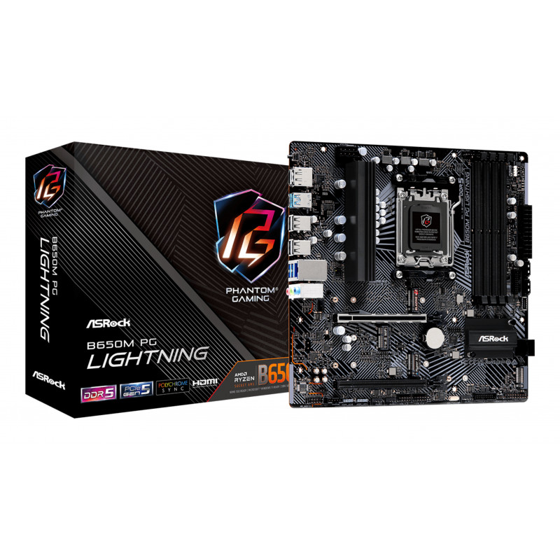 Asrock B650M PG Lightning AMD B650 Emplacement AM5 micro ATX