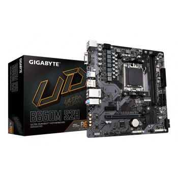 GIGABYTE B650M S2H Carte mère - AMD Ryzen série 9000, VRM 5+2+2 phases, jusqu'à 6400 MHz DDR5 (OC), 1xPCIe 4.0 M.2, LAN GbE,