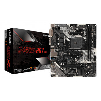 Asrock B450M-HDV R4.0 AMD B450 Emplacement AM4 micro ATX