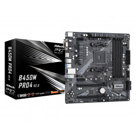 Asrock B450M Pro4 R2.0 AMD B450 Emplacement AM4 micro ATX