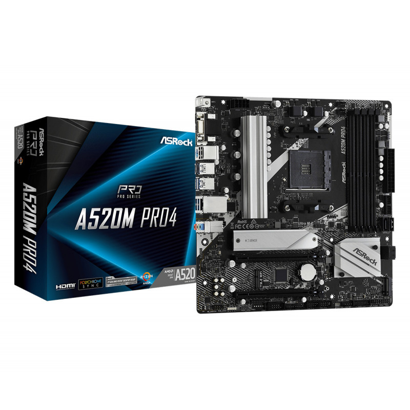 Asrock A520M Pro4 Emplacement AM4 micro ATX