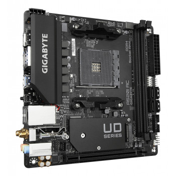 GIGABYTE A520I AC Carte Mère - Prend en charge les processeurs AMD Ryzen 5000 Series AM4, 6 phases VRM numériques, jusqu'à