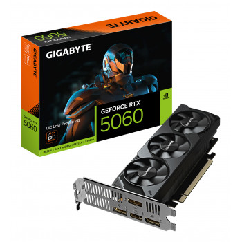 GIGABYTE GeForce RTX 5060 OC Low Profile 8G Carte Graphique - 8GB GDDR7, 128bit, PCI-E 5.0, 2512 MHz Fréquence du cœur, 3 x