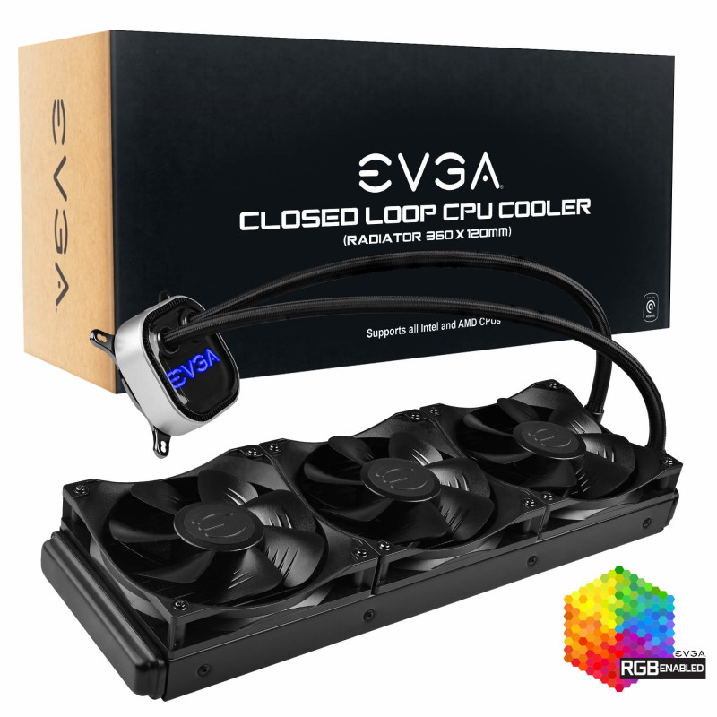 EVGA 360MM CPU CLC COOLER Processeur Refroidisseur de liquide tout-en-un 12 cm Noir
