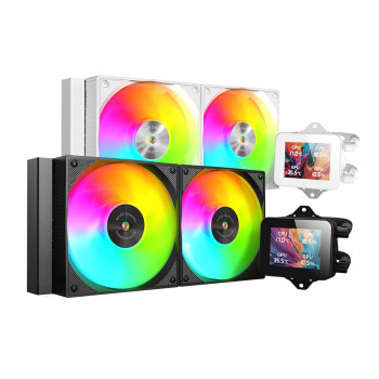 Mars Gaming MLVISION240 système de refroidissement d’ordinateur Processeur Refroidisseur de liquide tout-en-un 12 cm Noir