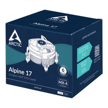 ARCTIC Alpine 17 Processeur Refroidisseur d'air 9,2 cm Noir, Argent 1 pièce(s)