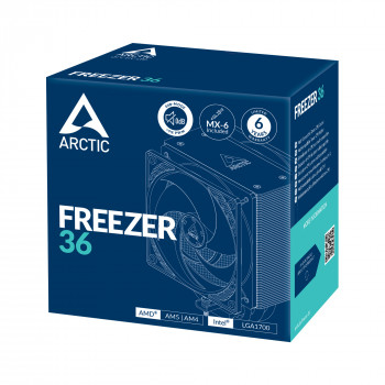 ARCTIC Freezer 36 Processeur Refroidisseur d'air 12 cm Noir, Argent 1 pièce(s)