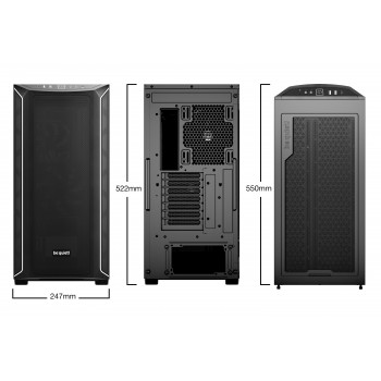 be quiet! Shadow Base 800 Noir | Boîtier PC ARGB vitré, Mini ITX   Micro ATX   ATX   E-ATX, 3 ventilateurs Pure Wings 3 140 mm