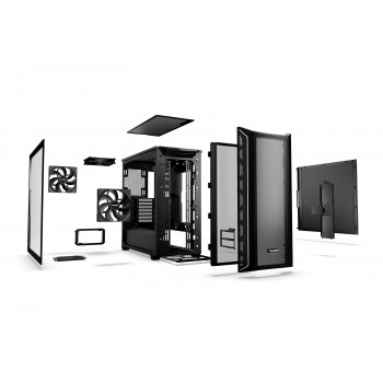 be quiet! Shadow Base 800 Noir | Boîtier PC ARGB vitré, Mini ITX   Micro ATX   ATX   E-ATX, 3 ventilateurs Pure Wings 3 140 mm