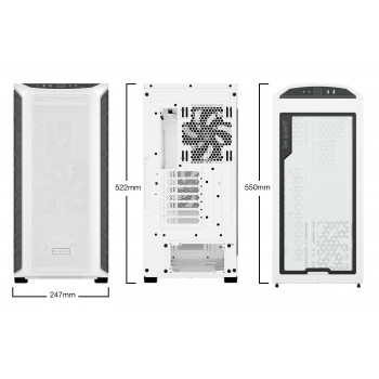 be quiet! Shadow Base 800 Blanc | Boîtier PC ARGB vitré, Mini ITX   Micro ATX   ATX   E-ATX, 3 ventilateurs Pure Wings 3 140 mm