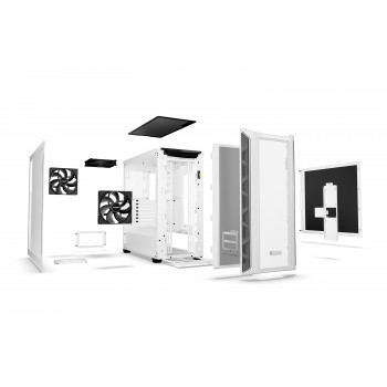 be quiet! Shadow Base 800 Blanc | Boîtier PC ARGB vitré, Mini ITX   Micro ATX   ATX   E-ATX, 3 ventilateurs Pure Wings 3 140 mm
