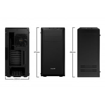 be quiet! Pure Base 600 Noir | Boîtier PC vitré, Mini ITX   Micro ATX   ATX,1 ventilateur Pure Wings 2 120 mm, 1 ventilateur
