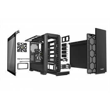 be quiet! Silent Base 601 Noir | Boîtier PC ARGB vitré, Mini ITX   Micro ATX   ATX   E-ATX, 2 ventilateurs Pure Wings 140 mm
