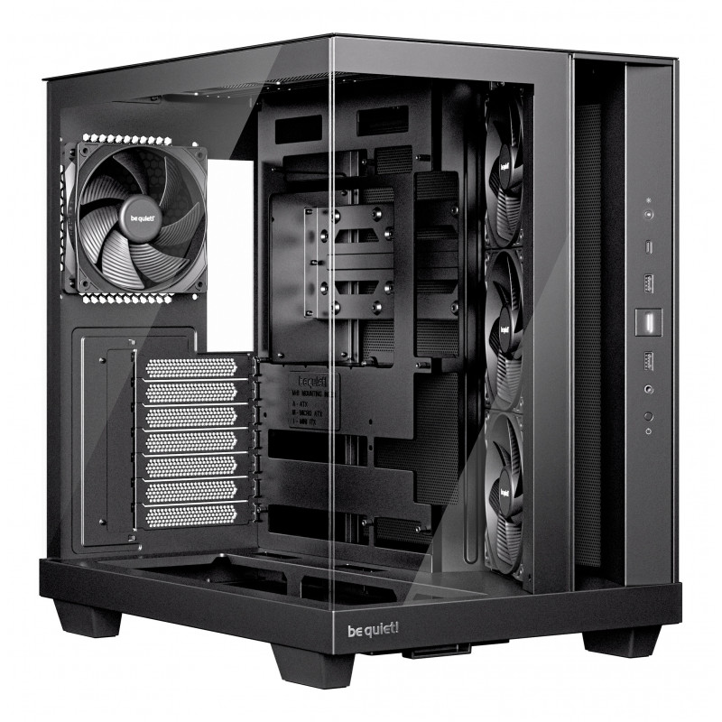 be quiet! Light Base 500 Noir | Boîtier PC vitré, Mini ITX   Micro ATX   ATX, 4 ventilateurs Pure Wings 3 120 mm
