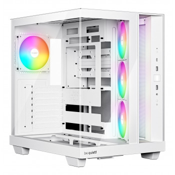 be quiet! Light Base 500 Blanc | Boîtier PC ARGB vitré, Mini ITX   Micro ATX   ATX, 4 ventilateurs Light Wings LX 120 mm