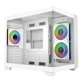 Cooler Master Elite 481 Wood Mini Tower Blanc