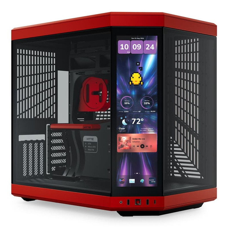 HYTE Y70 Touch Infinite Midi Tower Noir, Couleur cerise