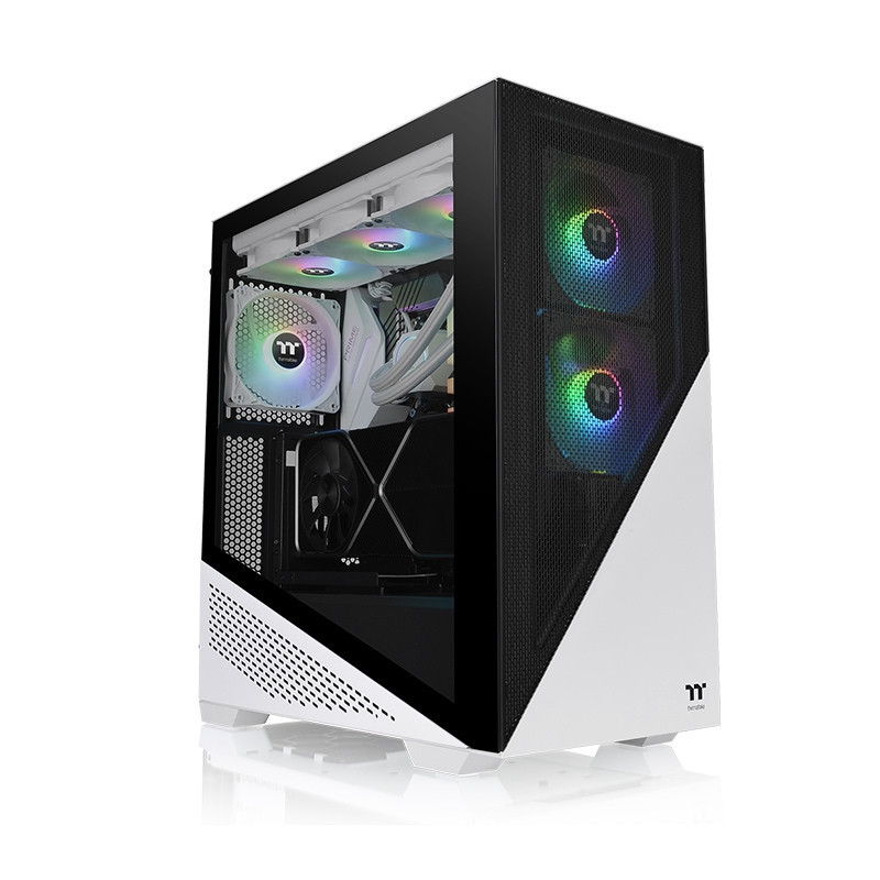 Thermaltake Divider 370 TG Midi Tower Noir, Blanc