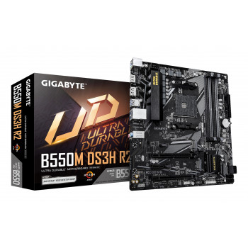 GIGABYTE B550M DS3H R2 Carte mère - Processeurs AMD Ryzen 5000, VRM 5+3 phases, jusqu'à 4733 MHz DDR4 (O.C.), 1x M.2 PCIe 4.0 +