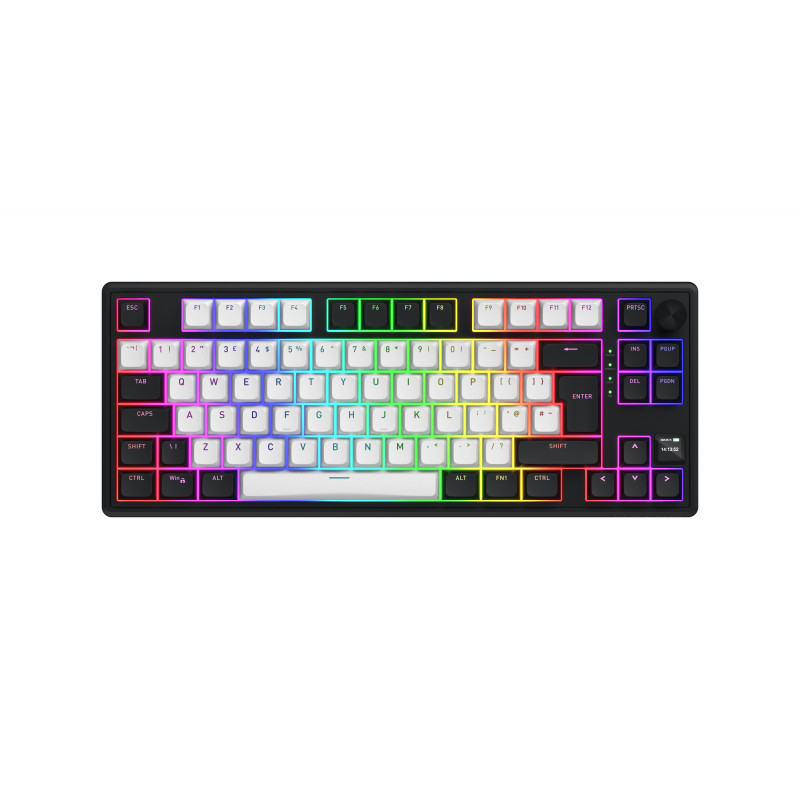 HATOR Skyfall 80 MAG ULTIMA 8K wireless clavier Gaming USB + RF Wireless + Bluetooth QWERTY Anglais britannique Noir, Blanc