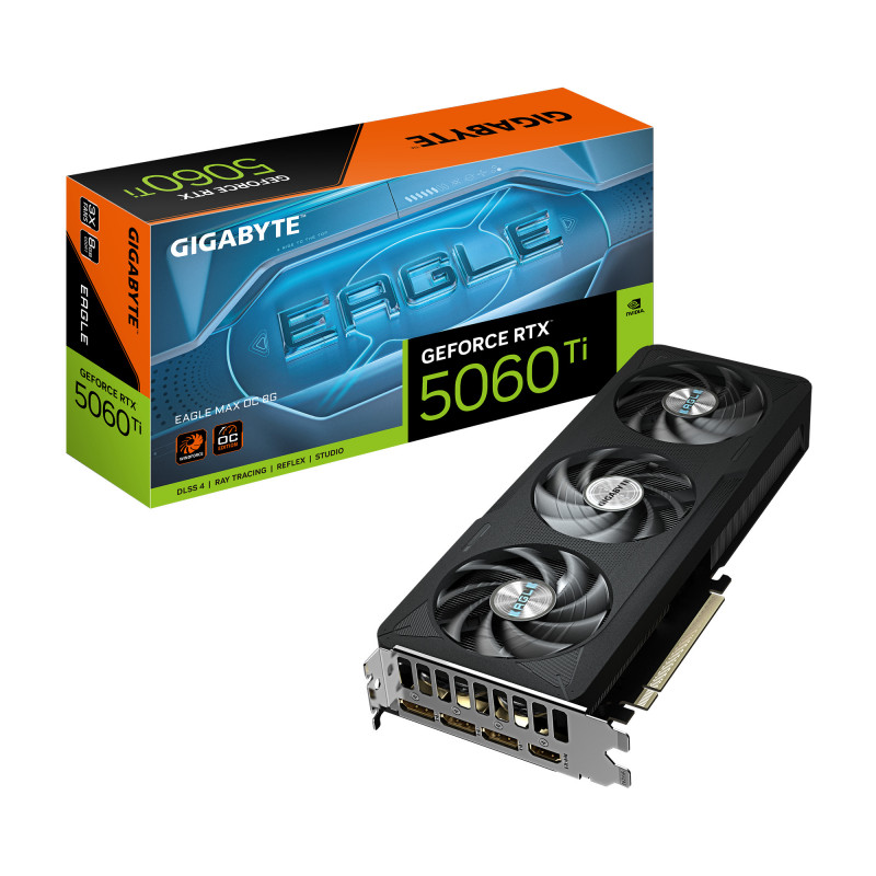 GIGABYTE GeForce RTX 5060 Ti EAGLE MAX OC 8G Carte Graphique – 8 Go GDDR7, 128 bits, PCI-E 5.0, 2617MHz Fréquence du