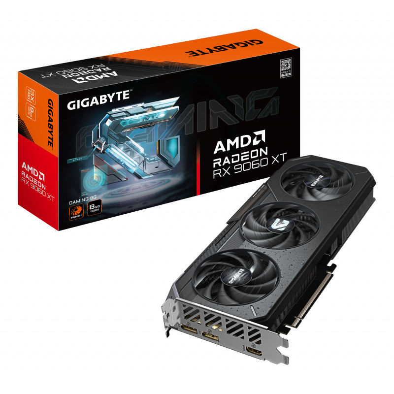 GIGABYTE Radeon RX 9060 XT GAMING 8G Carte Graphique - 8GB GDDR6, 128bit, PCI-E 5.0, 3130 MHz Fréquence du cœur, 2 x