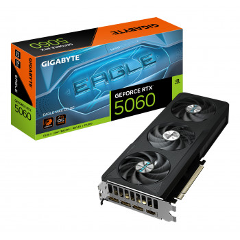 GIGABYTE GeForce RTX 5060 EAGLE MAX OC 8G Carte Graphique – 8 Go GDDR7, 128 bits, PCI-E 5.0, fréquence cœur 2550 MHz, 3 x