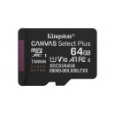 Kingston Technology 64GB microSDXC Canvas Select Plus Gen3 100MB s A1 (Adaptateur SD inclus)