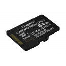 Kingston Technology 64GB microSDXC Canvas Select Plus Gen3 100MB s A1 (Adaptateur SD inclus)
