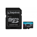 Kingston Technology Carte microSDXC Canvas Go Plus Gen4 200 Mo s A2 U3 V30 64 Go + adaptateur