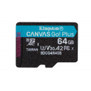 Kingston Technology Carte microSDXC Canvas Go Plus Gen4 200 Mo s A2 U3 V30 64 Go + adaptateur
