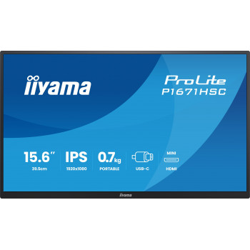 iiyama ProLite P1671HSC-B1 écran plat de PC 39,6 cm (15.6") 1920 x 1080 pixels Full HD LED Noir