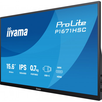 iiyama ProLite P1671HSC-B1 écran plat de PC 39,6 cm (15.6") 1920 x 1080 pixels Full HD LED Noir