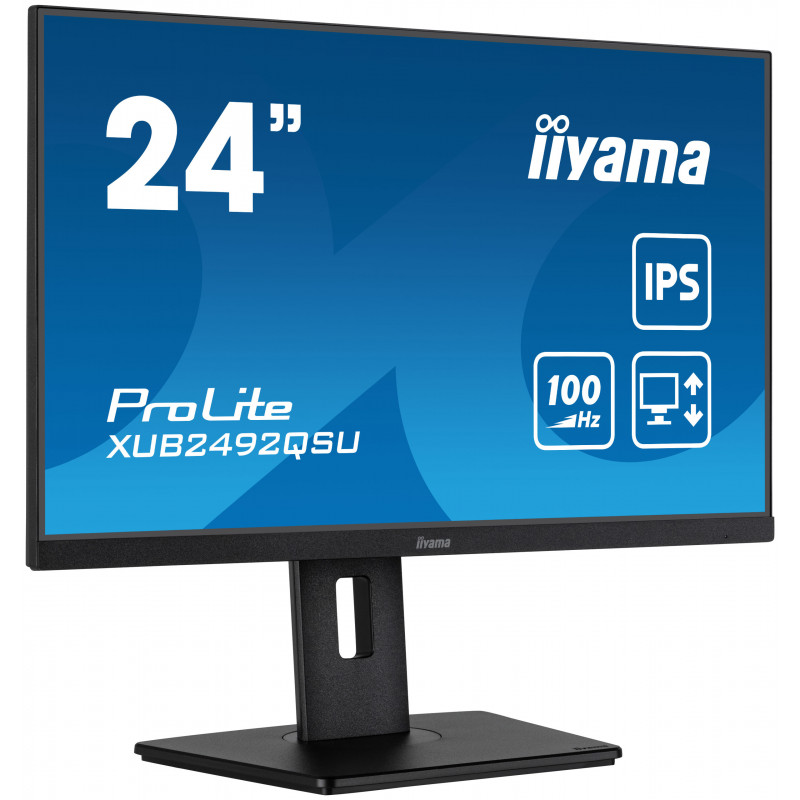 iiyama ProLite XUB2492QSU-B1 écran plat de PC 60,5 cm (23.8") 2560 x 1440 pixels Quad HD LED Noir
