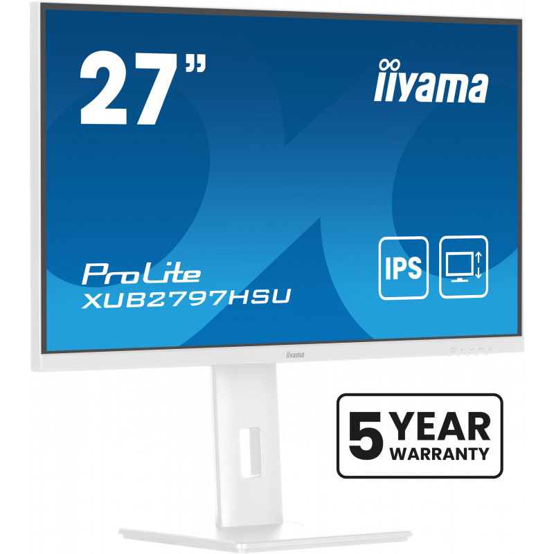 iiyama ProLite XUB2797HSU-W2 écran plat de PC 68,6 cm (27") 1920 x 1080 pixels Full HD LED Blanc