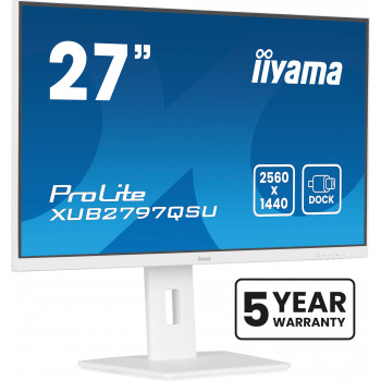 iiyama ProLite XUB2797QSU-W2 écran plat de PC 68,6 cm (27") 2560 x 1440 pixels Quad HD LED Blanc