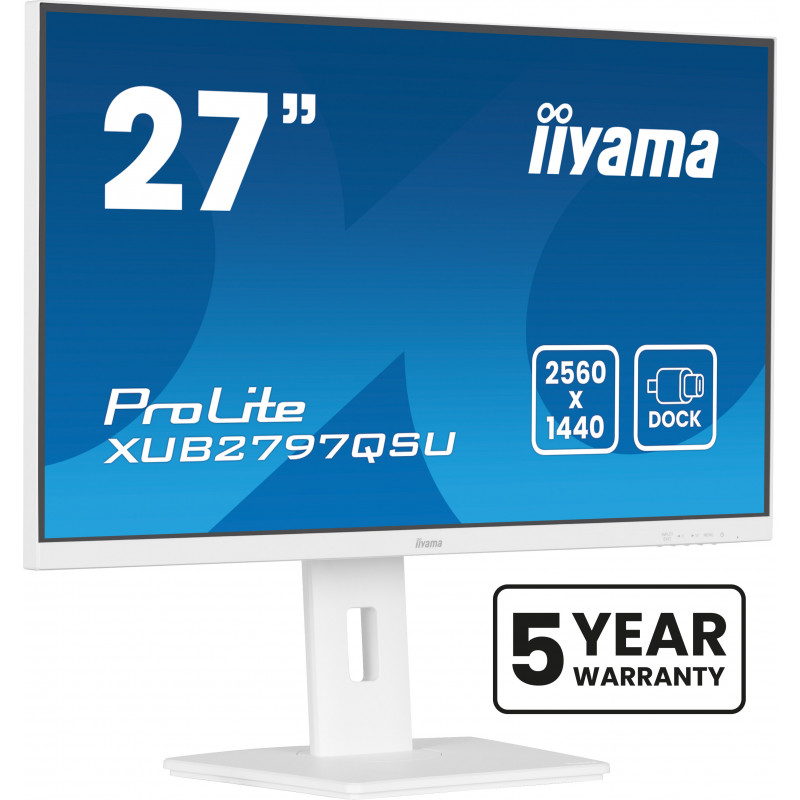 iiyama ProLite XUB2797QSU-W2 écran plat de PC 68,6 cm (27") 2560 x 1440 pixels Quad HD LED Blanc
