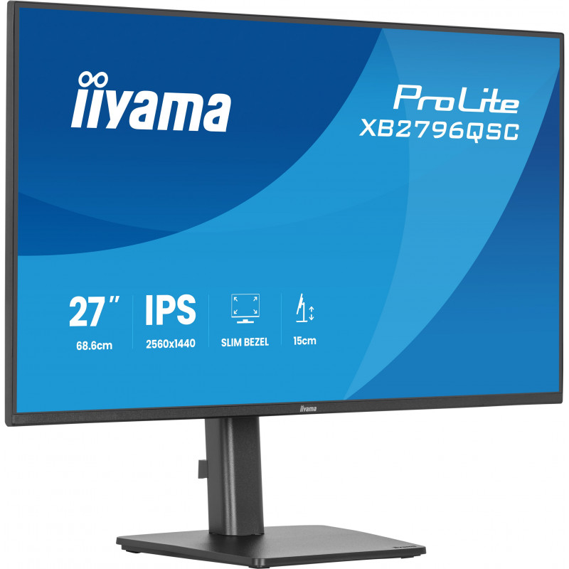 iiyama ProLite XB2796QSC-B1 écran plat de PC 68,6 cm (27") 2560 x 1440 pixels Quad HD LED Noir