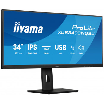 iiyama ProLite XUB3493WQSU-B6 écran plat de PC 86,4 cm (34") 3440 x 1440 pixels UltraWide Quad HD LED Noir